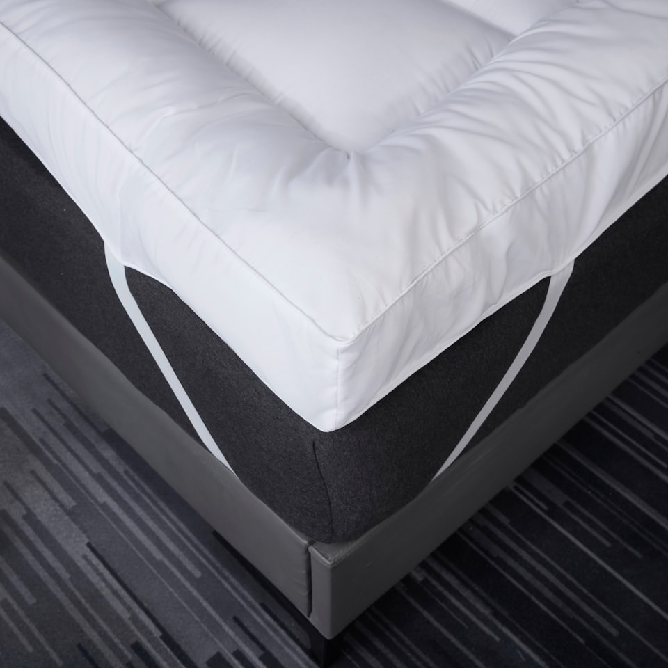image 1 of Ezysleep 4 Inch Thick Super Soft Microfibre Mattress Topper Deep Fill Comfort | White