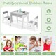 image 7 of COSTWAY 2 in 1 Children Activity Table and Chair Set Grey