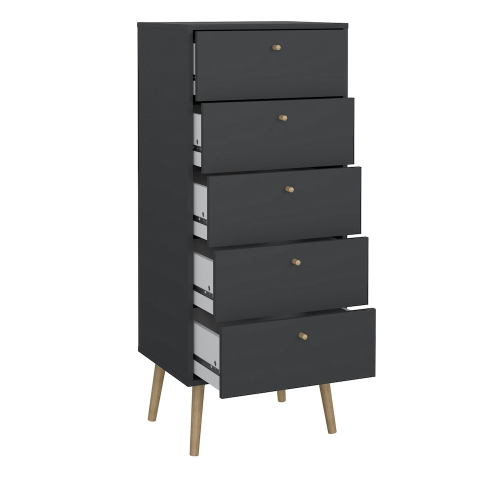 image 1 of Cumbria Chest 5 Drawers Dark Grey
