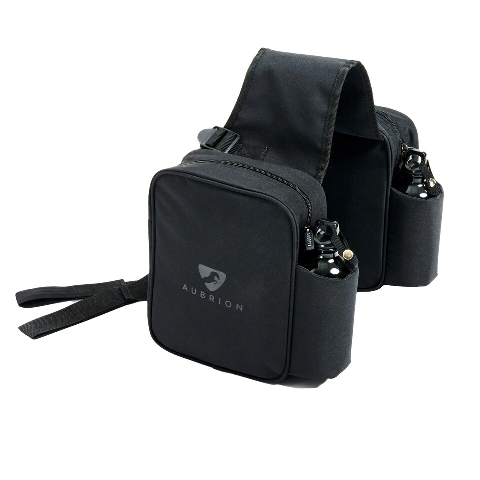 image 1 of Aubrion Logo Saddle Panniers - Black - One Size | Black