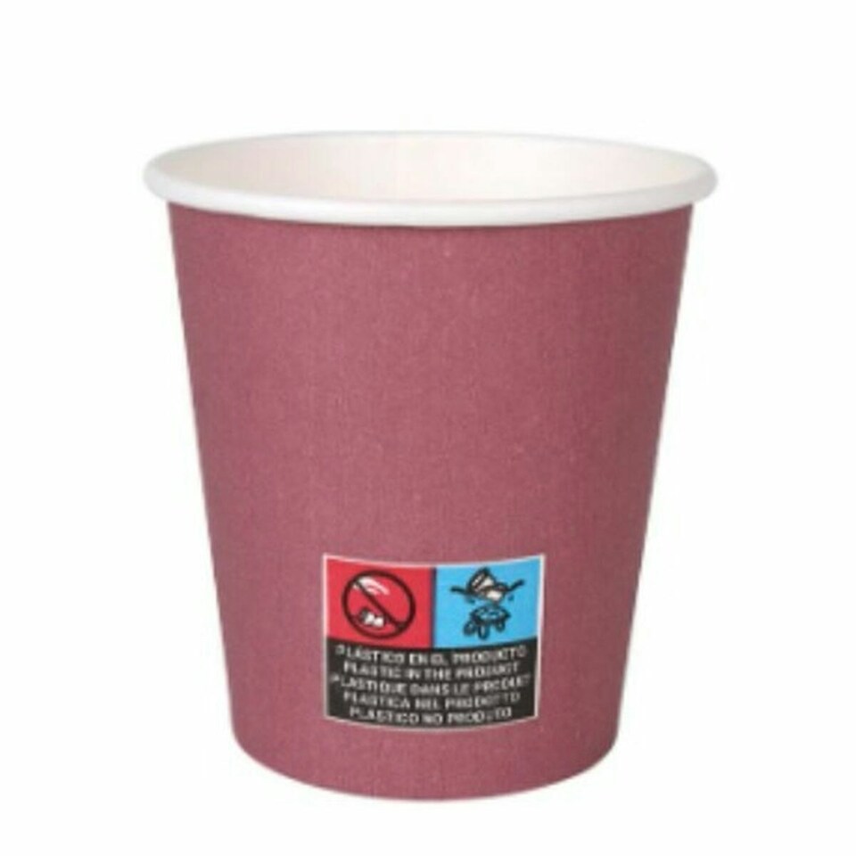 image 1 of Set of glasses Algon Cardboard Disposable Burgundy 36 Units 200 ml (24 Pieces) N/A
