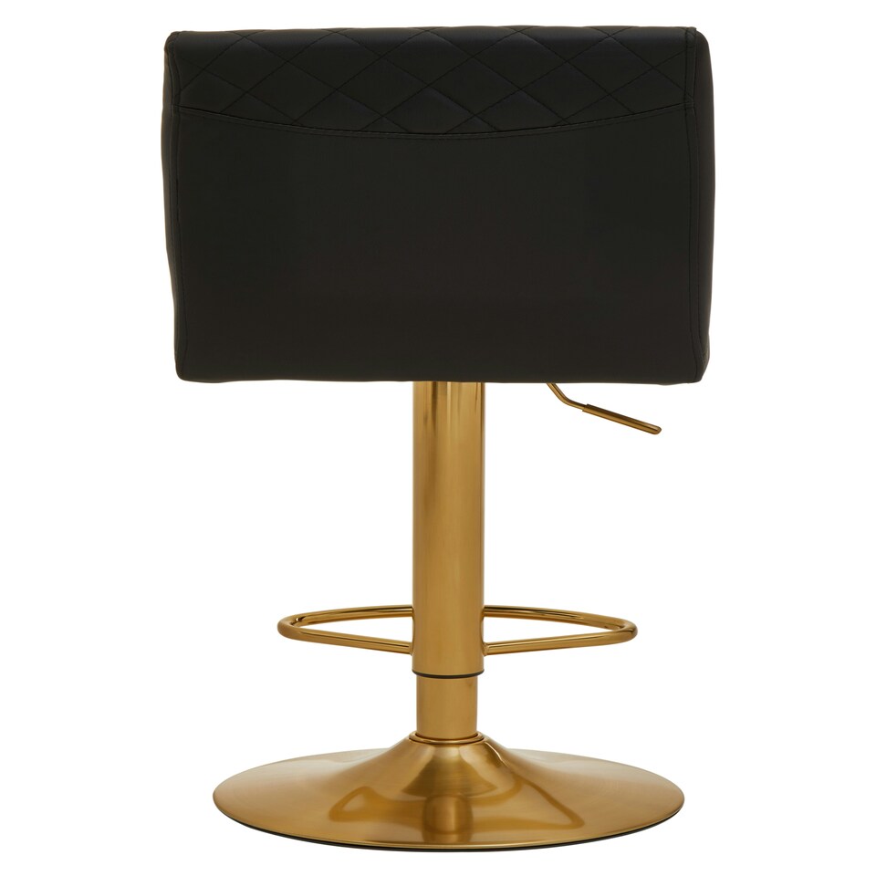 image 1 of Interiors by Premier Baina Black And Gold Bar Stool With Round Base