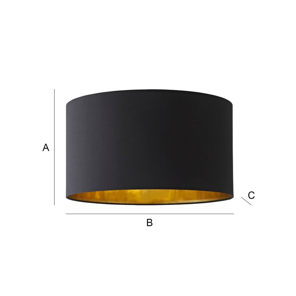image 1 of ValueLights Reni Black Ceiling Pendant Shade Black And Gold Inner | Black