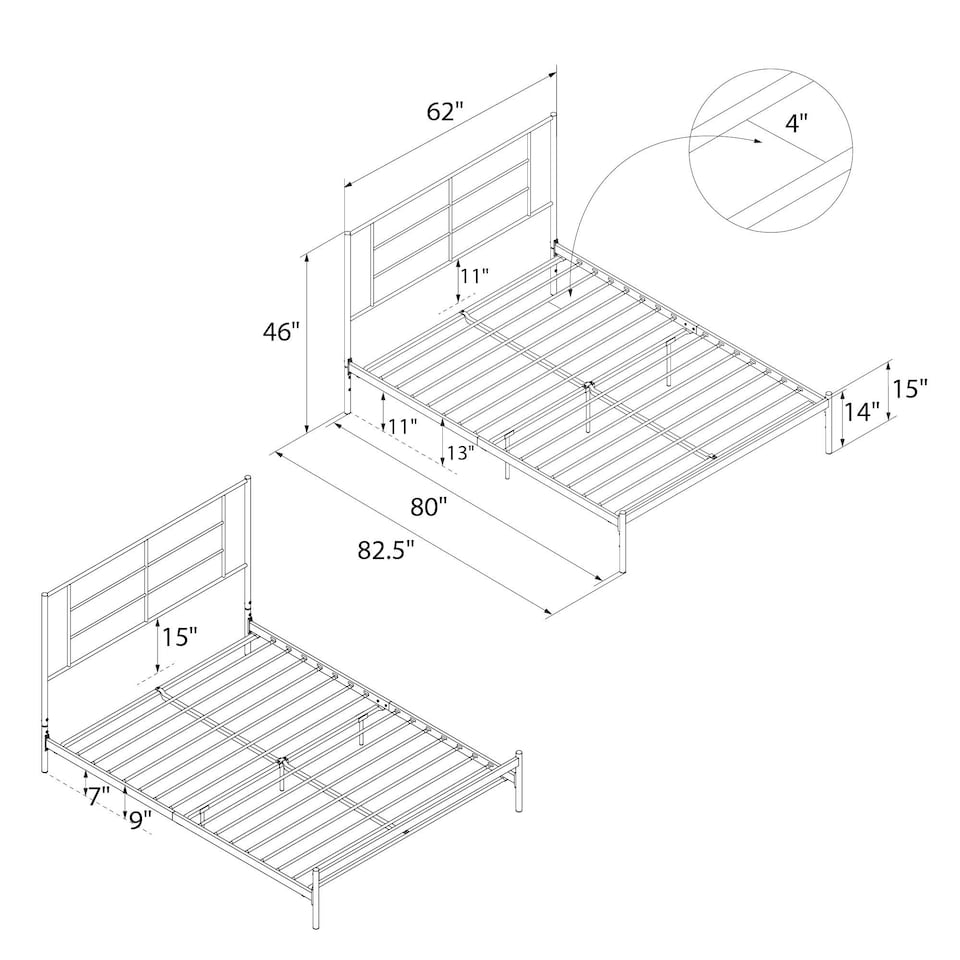 image 1 of Jensen Metal Bed White, King size