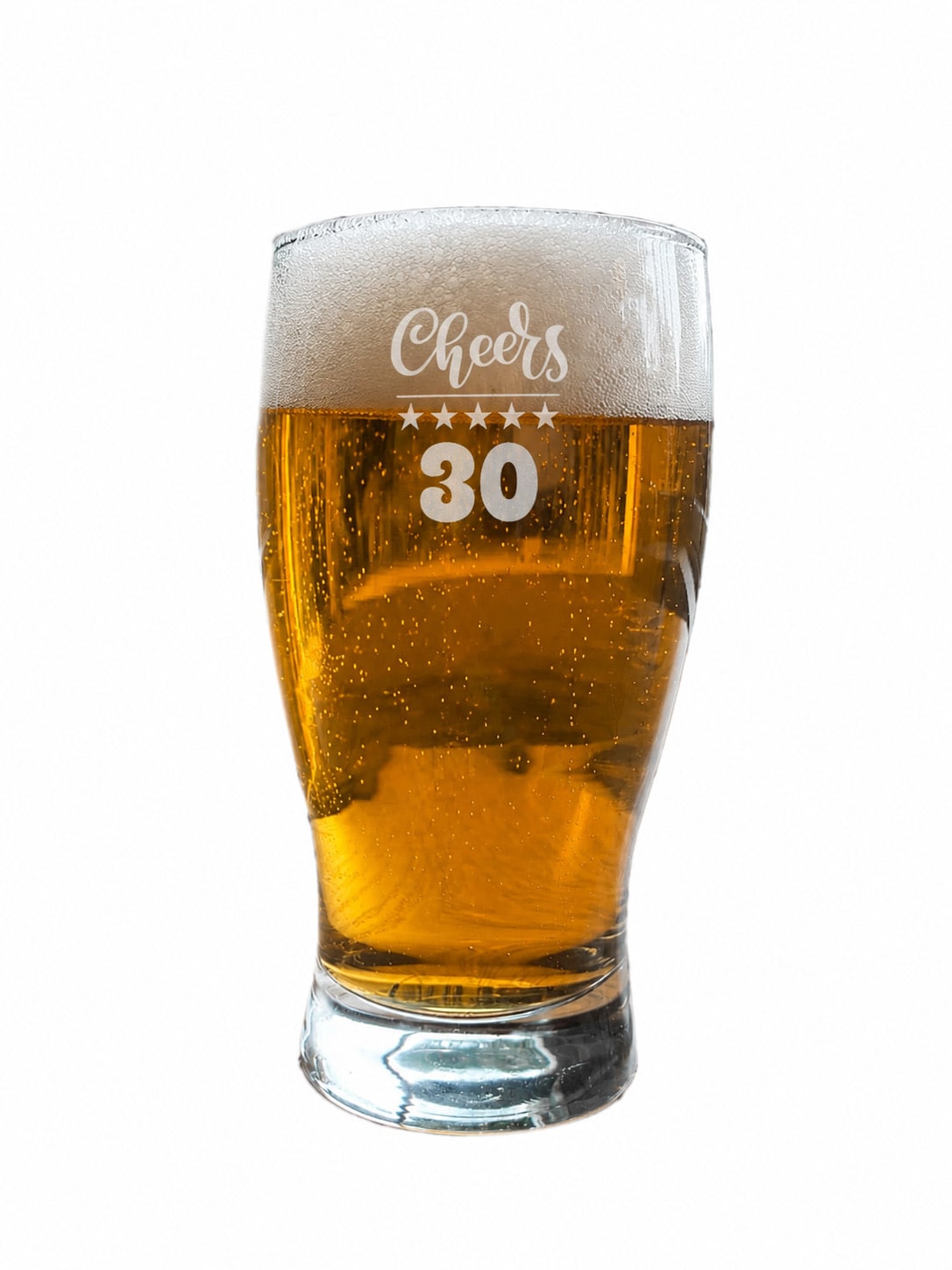 Afewhometruths 30th birthday gift engraved pint glass in Clear | Size: 500ml