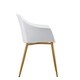 image 3 of Set of 2 Eden Modern Dining Chairs, Faux Leather Padded Cushion & Solid Wooden Legs White