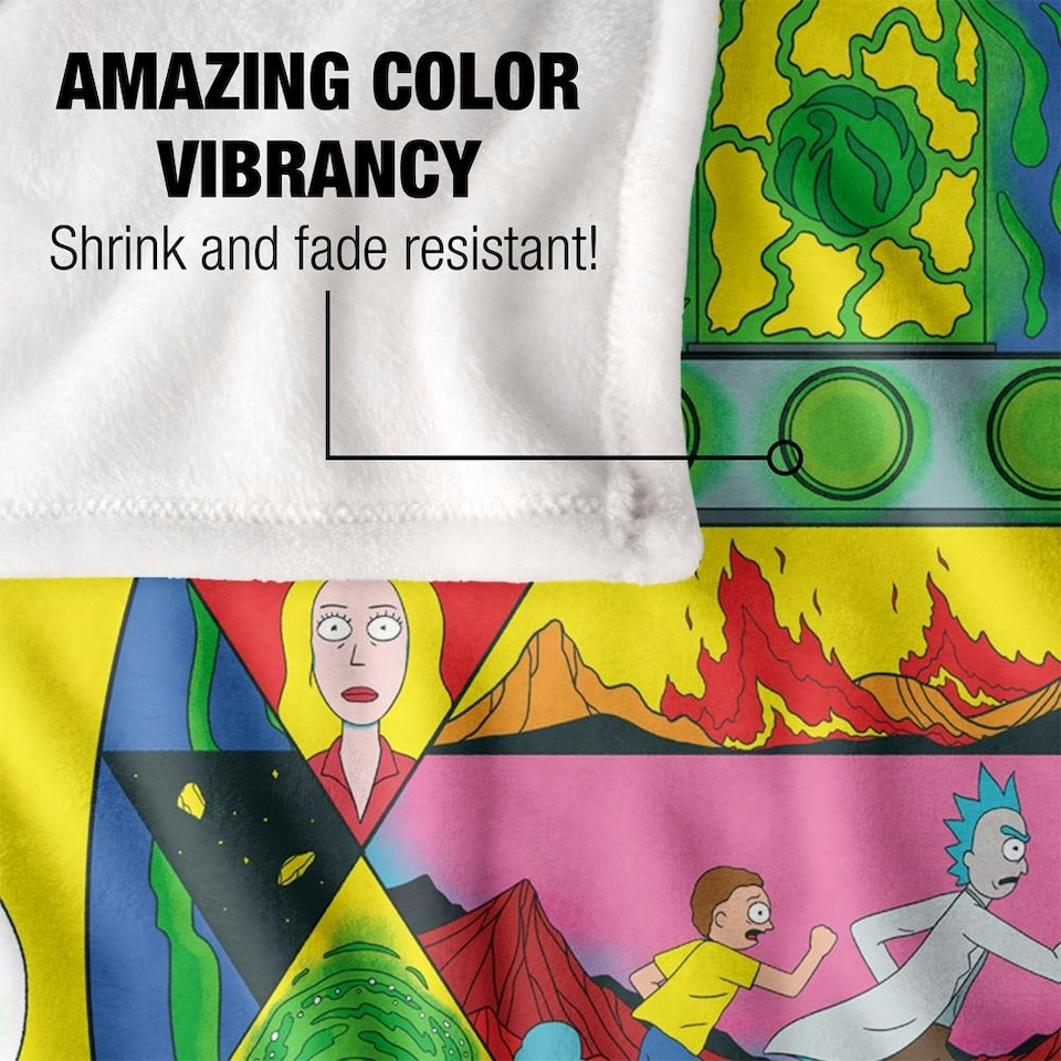 image 1 of Rick And Morty Abstract Blanket - Multicoloured - One Size