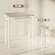 image 3 of HOMCOM Bar Table Set, Bar Table and Stools Set, Footrest and Storage Shelf, for Kitchen, Dining Room, Pub, Cafe, White and Oak