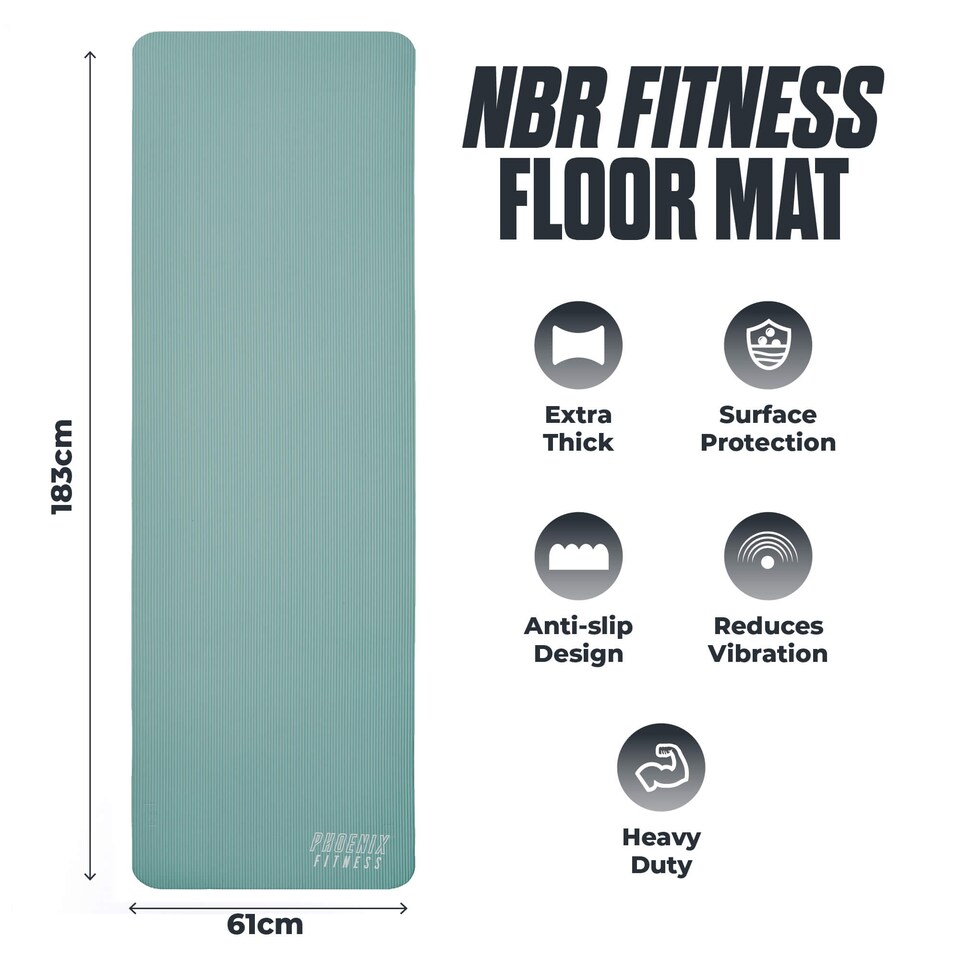 image 1 of Phoenix Fitness NBR Exercise Mat Sage Green