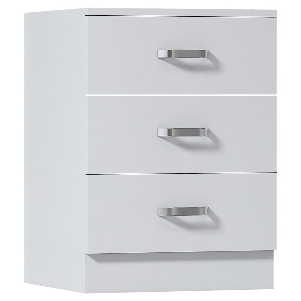 image 1 of FWStyle Tunis 3 Drawer Bedside Chest Matt White