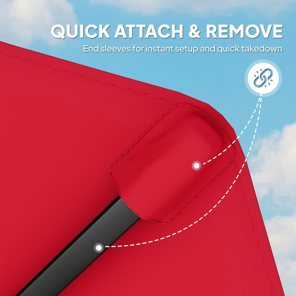 image 1 of Outsunny UPF 50+ Replacement Parasol Canopy Parasol Cover Replacement, Red