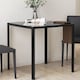 image 8 of HOMCOM Modern Square Dining Table with Tempered Glass Top Metal Legs | Black | Black | 75cm x 75cm x 75cm