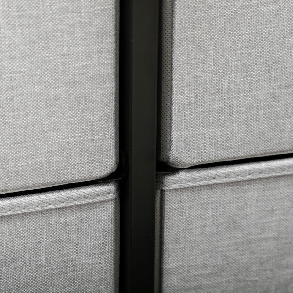 image 1 of HOMCOM 8 Drawer Fabric Chest of Drawers w/ Wooden Top for Hallway Grey