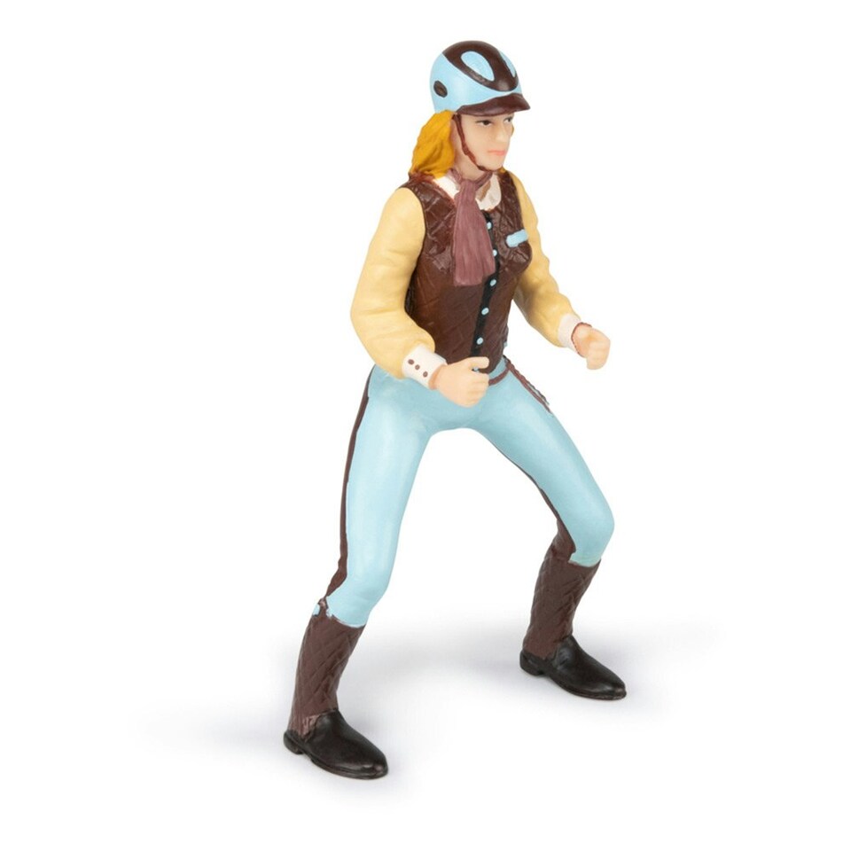 image 1 of PAPO Horses and Ponies Blue Trendy Rider Toy Figure