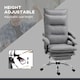 image 6 of Vinsetto Massage Office Chair with Footrest, Desk Chair with 6 Point Massage and Heat, 155 Reclining Back for Home, Thick Padding, Grey