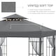 image 3 of Outsunny 3m x 3m Patio Gazebo Canopy Garden Pavilion with 2 Tier Roof