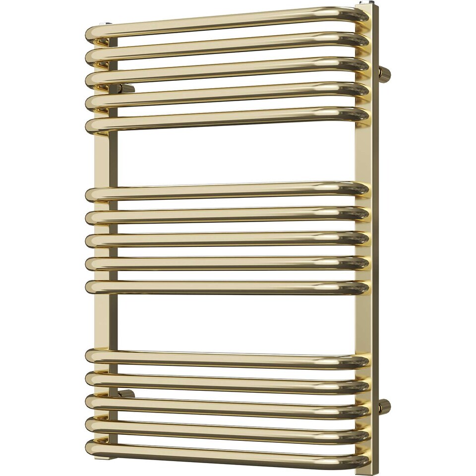 image 1 of Crossmoor Heated Towel Bathroom Radiator - Polished Brass - (H) 736mm x (W) 500mm