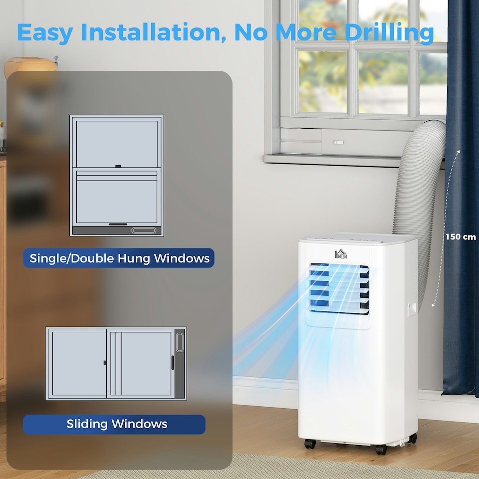 image 1 of HOMCOM 5000BTU Portable Air Conditioner 4 Modes LED Display Timer Home Office