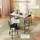 image 8 of HOMCOM 3 Piece Breakfast Bar Table Set with Storage Shelves, Light Grey Grey
