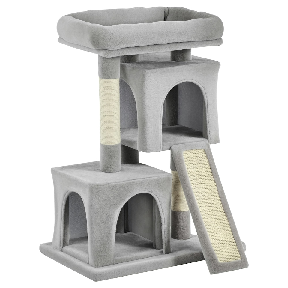 image 1 of PawHut Cat Tree 83cm Indoor Cat Scratching Post Kitten Tower, Dark Grey