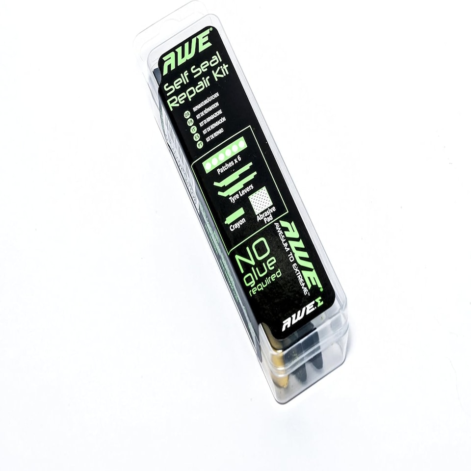 image 1 of AWE SELF SEAL Bike Tyre Puncture Repair Set With Patches & Quality Levers