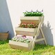 image 2 of Outsunny 3 Tier 66L Raised Garden Bed Wooden Elevated Planter Box Kit for Flower, Vegetable, Herb, 65 x 75 x 76cm, Green