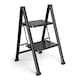 image 1 of VonHaus Slim 2 Step Ladder with Anti Slip Steps and Feet | Black