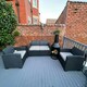 image 4 of 1.4m Tall Outdoor Garden Patio Chiminea Log Burner Fire Pit with Log Store & Cover