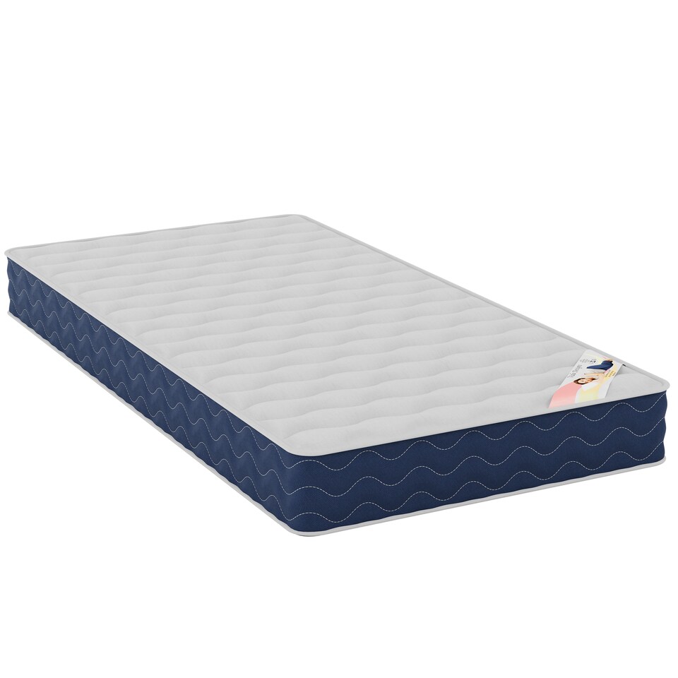 image 1 of Vida Designs Milan Single Wooden Bed, Low Foot, White & Gel Memory Foam Pocket Spring Mattress, Single