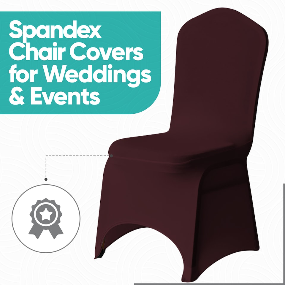 image 1 of Chair Cover Spandex Polyester Stretch Fabric Dining Slipcovers - 10pcs