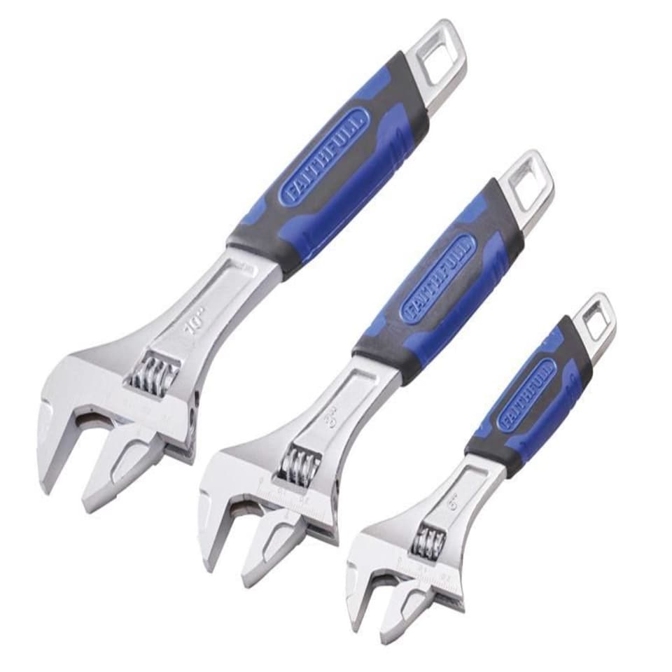 Faithfull - Adjustable Spanner Set, 3 Piece
