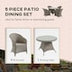 image 3 of Outsunny Rattan Dining Set for 4 with Cushions and Umbrella Hole, Mixed Grey