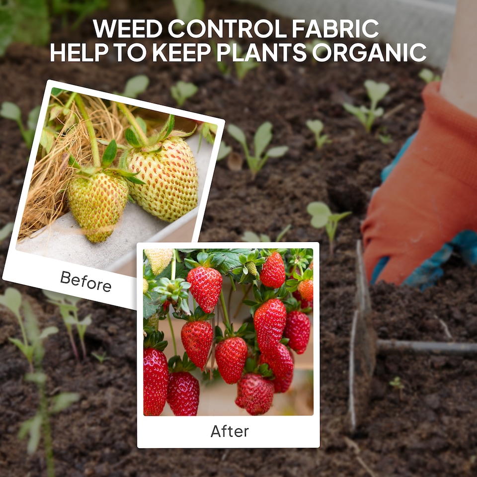 image 1 of Outsunny 2m x 90m Weed Control Membrane, Heavy Duty Weed Barrier Fabric