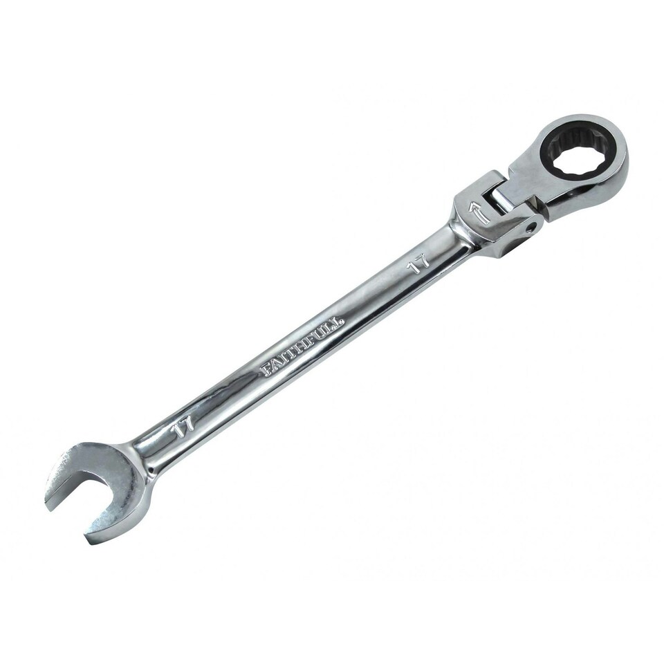 Faithfull Flex Head Ratchet Combination Spanner - Multi Colour - 18mm