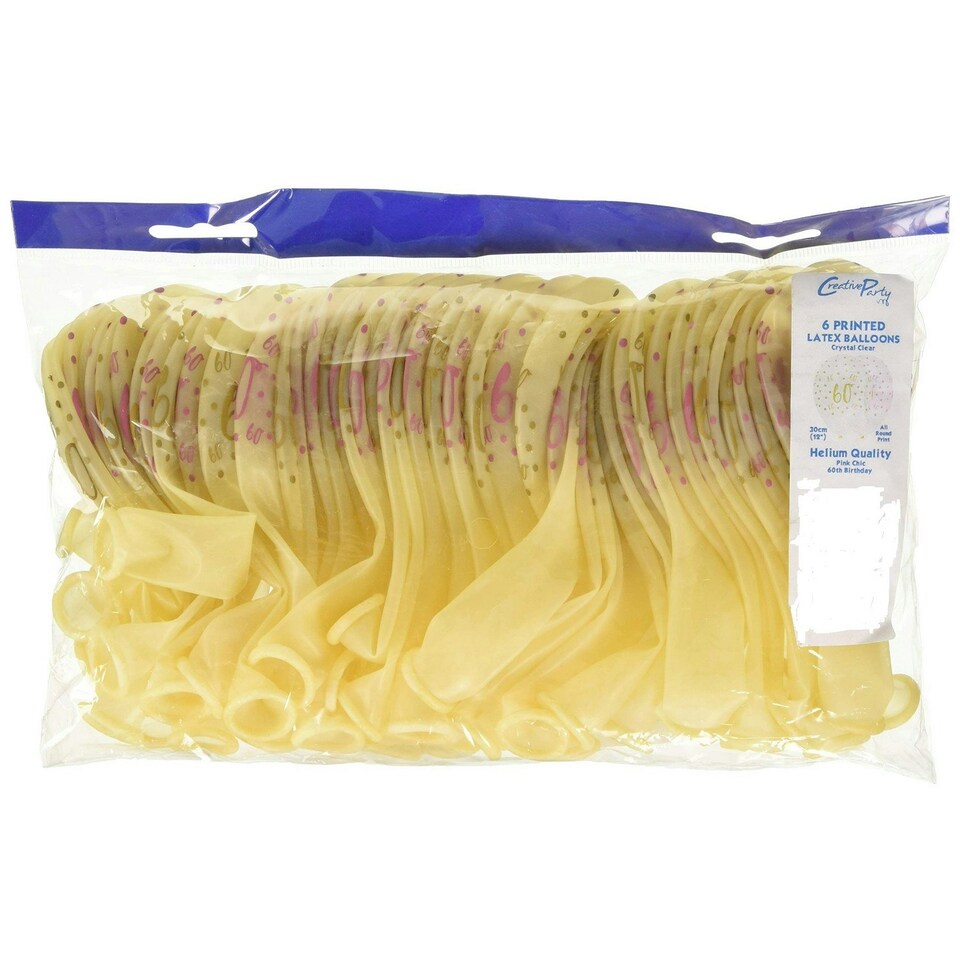 image 1 of Creative Party Latex 60th Birthday Balloons (Pack of 50) - Yellow/Pink - One Size