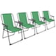 image 1 of Harbour Housewares Folding Metal Beach Chairs - Matt Black/Green - Pack of 4 | Green | Matt Black/Green