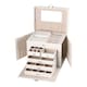 image 1 of Living and Home Jewellery Box Storage Organiser with Lock & Mirror - White | White