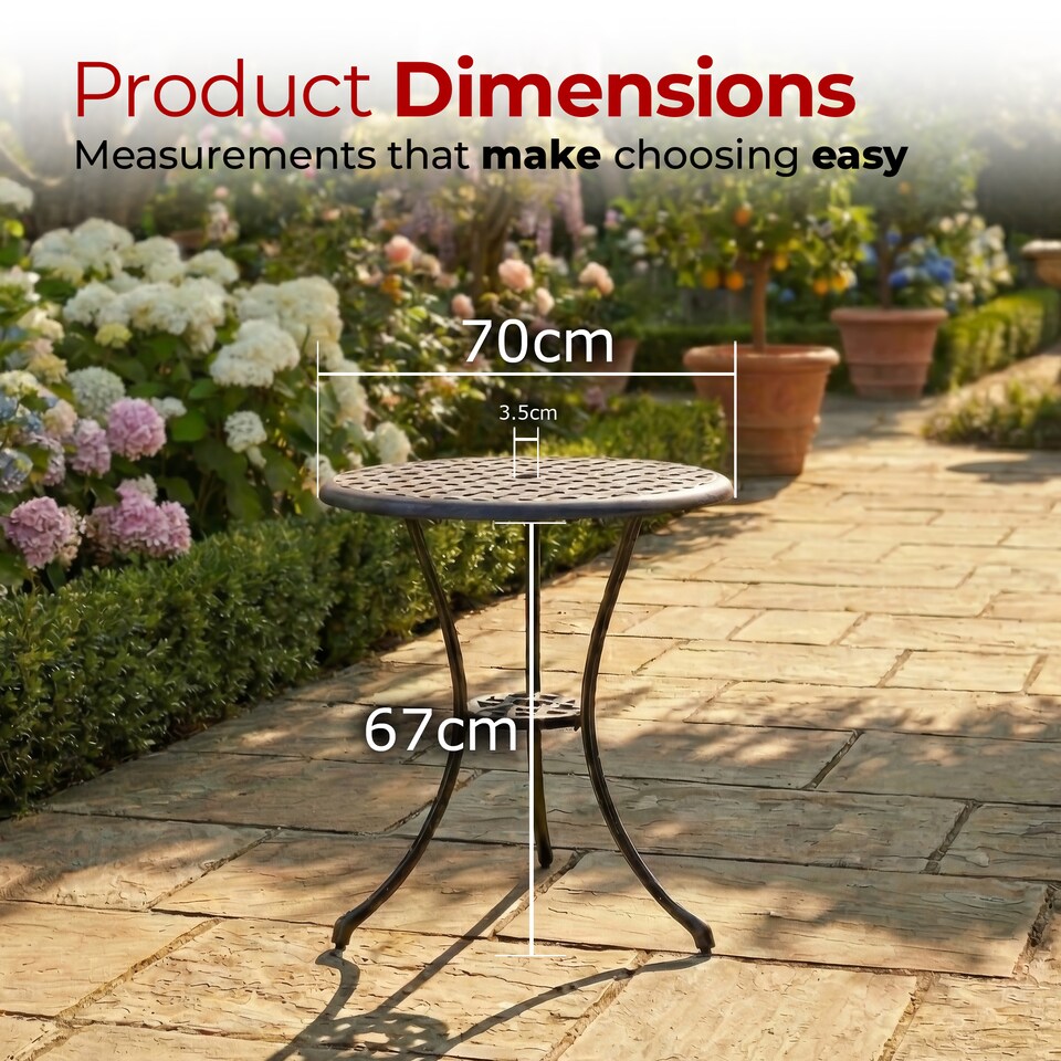 image 1 of Centurion Supports OSHOWA Black Garden and Patio Cast Aluminium Bistro Table | Black