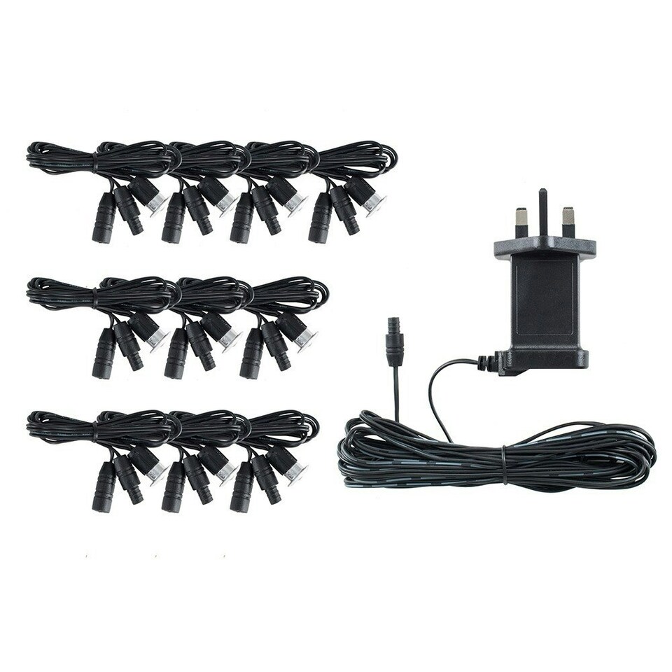 image 1 of ValueLights 10 Pack Silver Outdoor Decking Light Chrome