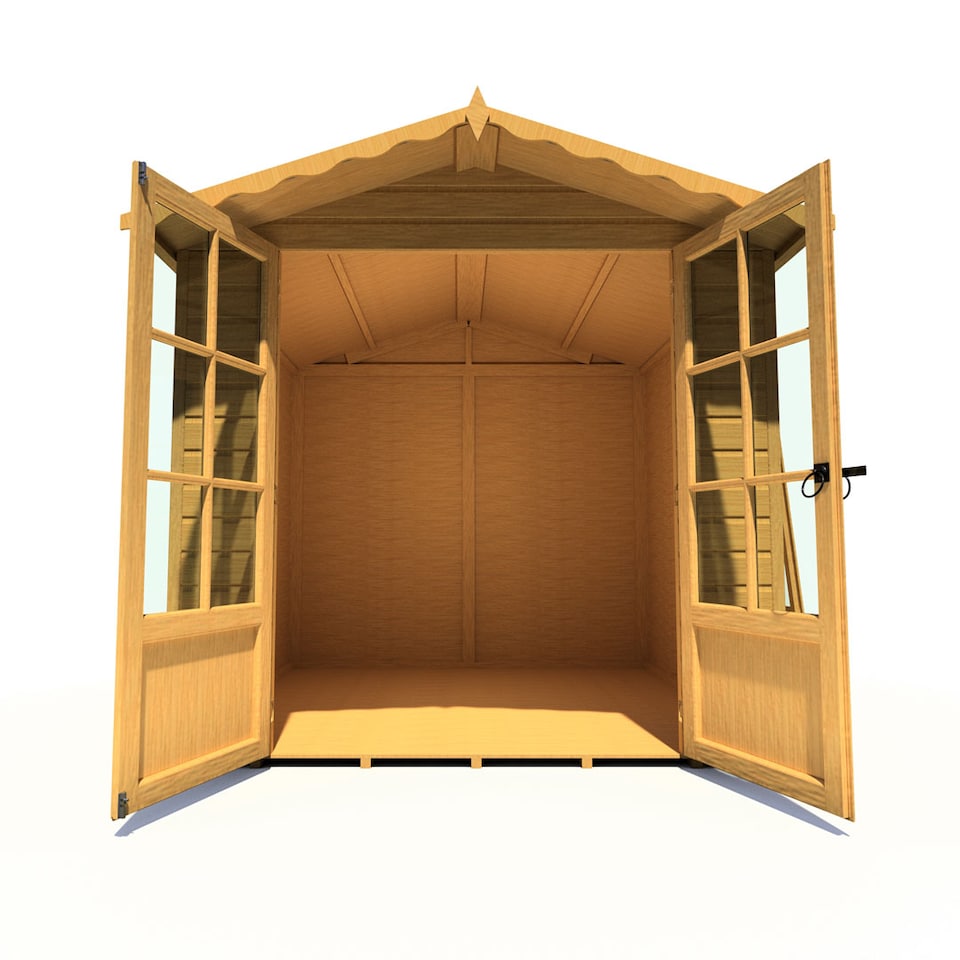 image 1 of Buckingham Shiplap Summerhouse Garden Sun Room Approx 7 x 7 Feet | Brown