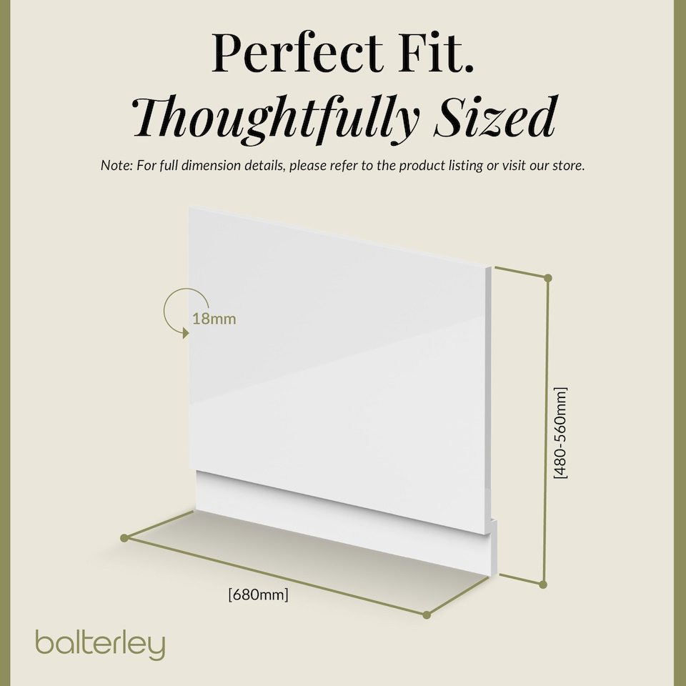 image 1 of 700mm MDF Bath End Panel & Plinth - Gloss White | White | Gloss White | 1