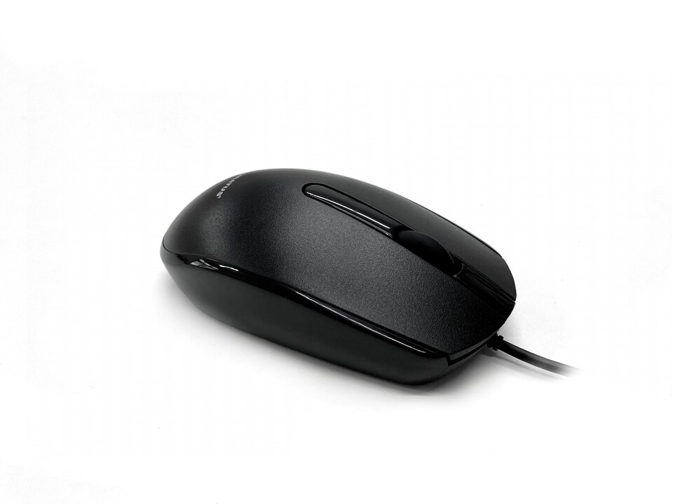 image 1 of Accuratus M100 BLACK USB Type C Mouse - USB Type C Wired Full Size Slim Mouse with Gloss Black and Matt Black Tactile Case - Black