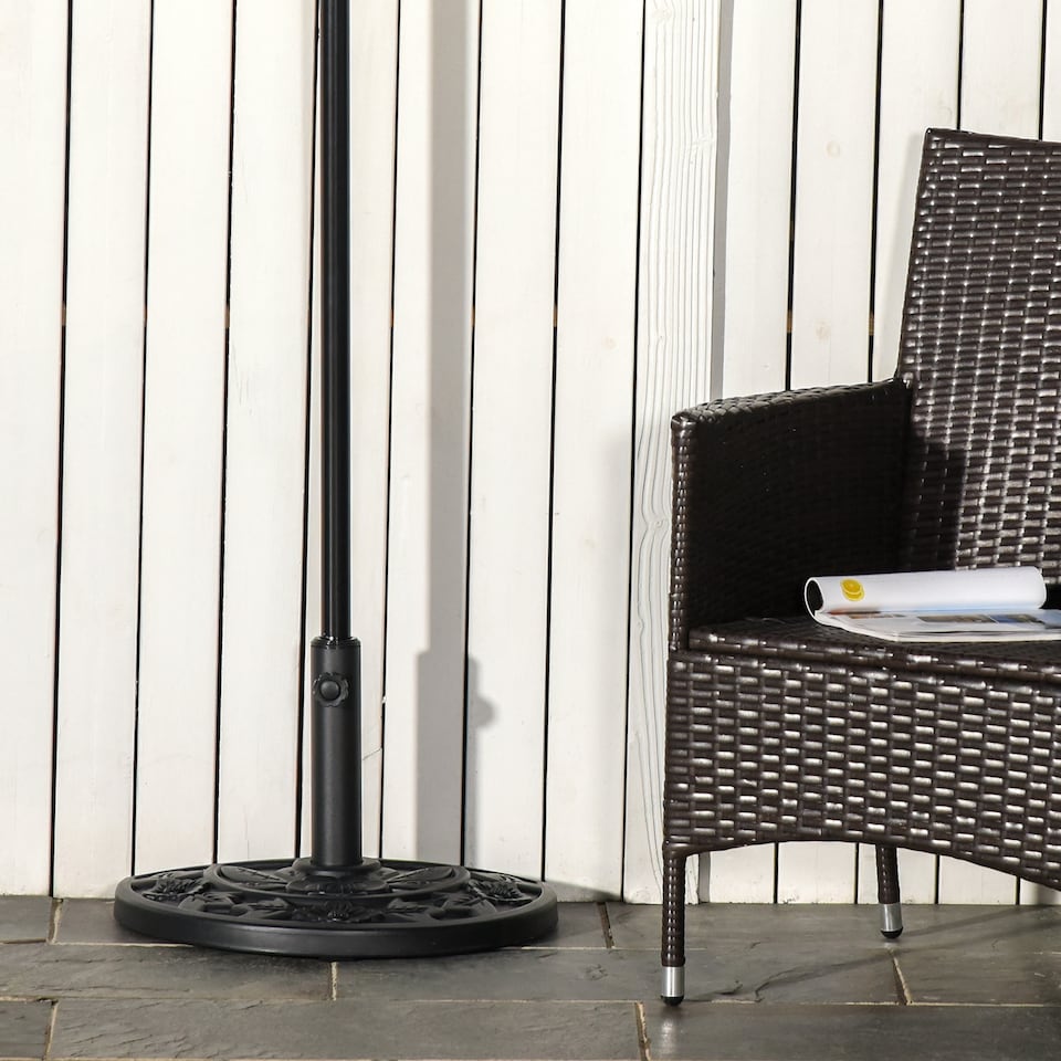 image 1 of Outsunny 9kg Cement Concrete Half Round Parasol Base Umbrella Stand Garden Outdoor Accessories  Adjustable Coupler Suitable Umbrella