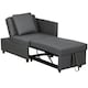 image 9 of HOMCOM Folding Sleeper Sofa Bed Chair with Pillows, Pocket, Grey