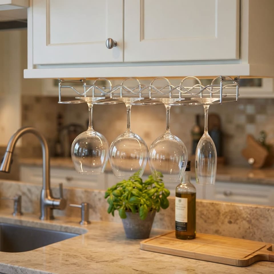 image 1 of Original Products Vinology Undercabinet Bottle and Glass Rack