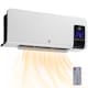 image 1 of HOMCOM Electric Heater, 2000W Wall Mounted Ceramic Space Heater with Remote Control, 2 Modes, Timer, Oscillation, Overheat Protection for Home, White