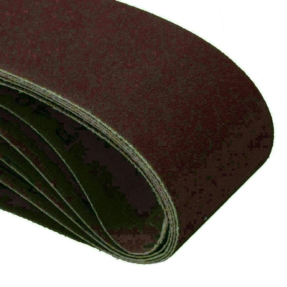 image 1 of 75mm x 457mm Mixed Grit 40 - 120 Abrasive Sanding Belt Sander Discs 5 Pack