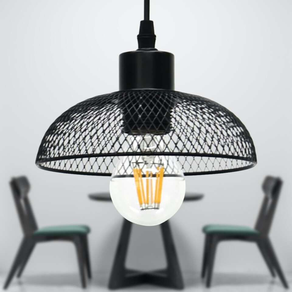 image 1 of Set of 2 Cassidy - Small Black Mesh Ceiling Pendant Lights Black