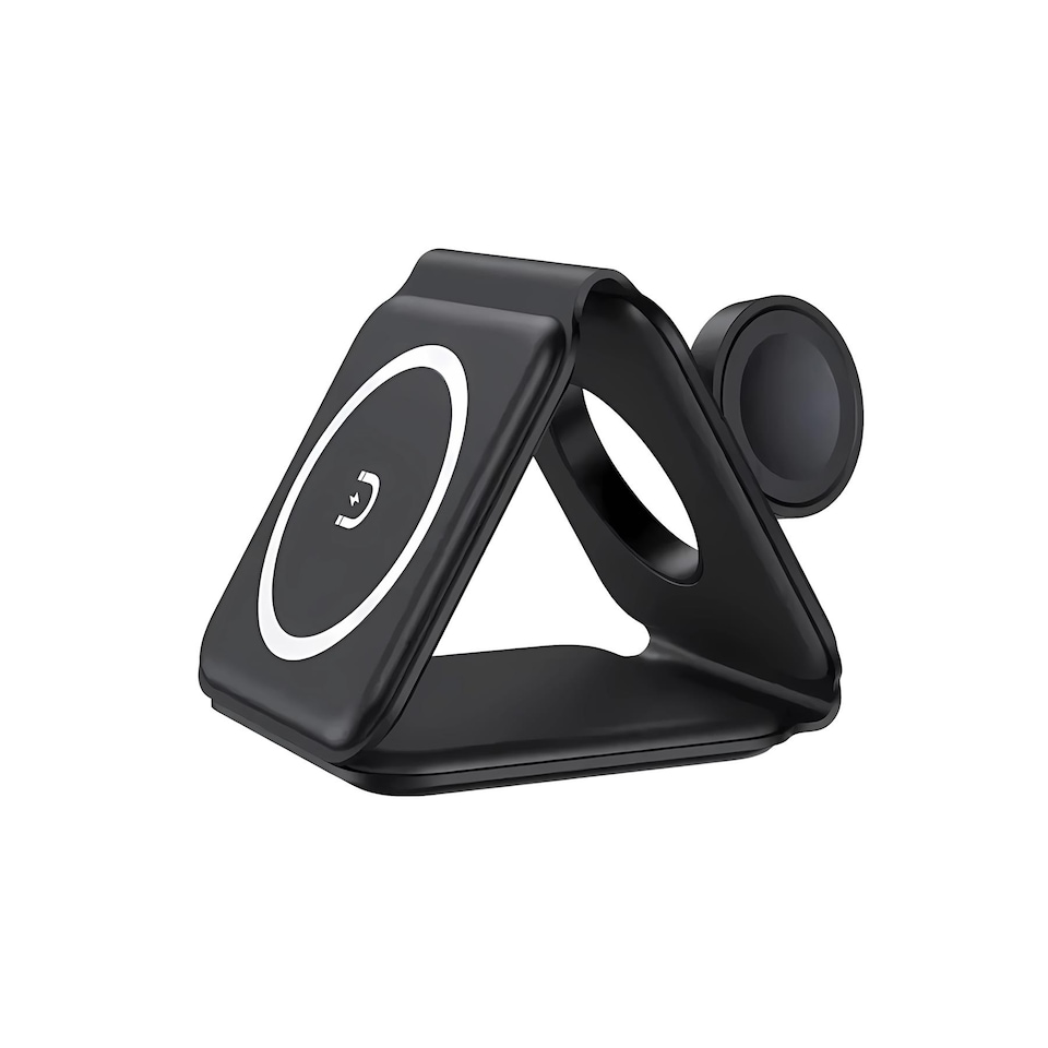 image 1 of Daewoo 3 In 1 Wireless Charger Foldable Station Black