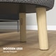 image 7 of HOMCOM Round Storage Stool, Linen Fabric Upholstered Foot Stool with Removable Top, Padded Seat, Hidden Space and Wooden Legs for Living Room, Light Grey